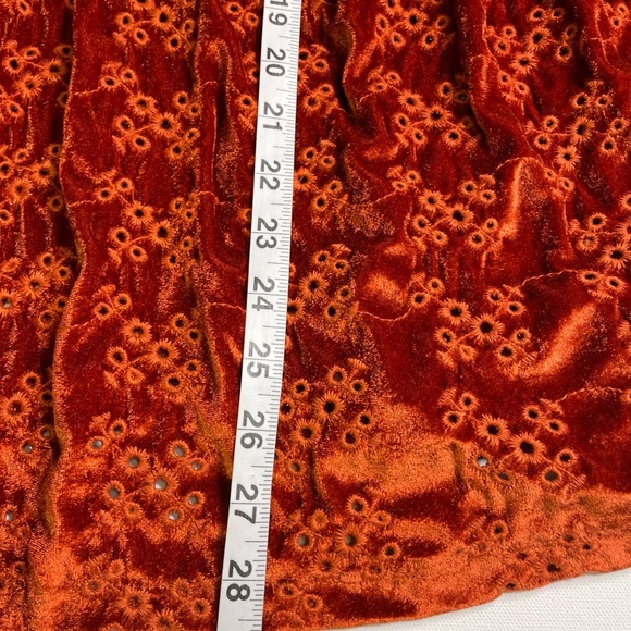ASOS Design Women’s Smock Top Blouse Shirt Size 14 In Velvet Broidery Rust - Picture 7 of 8